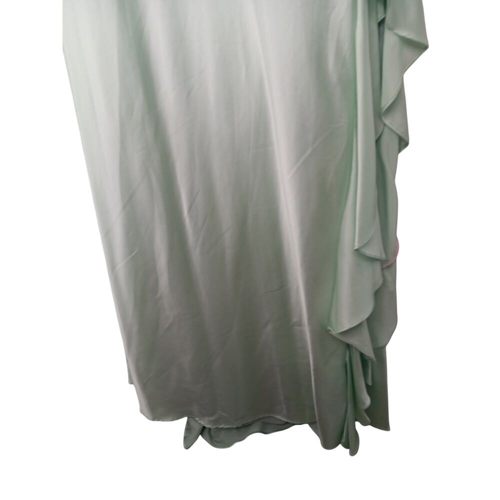New with Tags Mac Duggal 67815 Ruffle Slit Dress 12 Mint Green Wedding Party - Picture 7 of 16